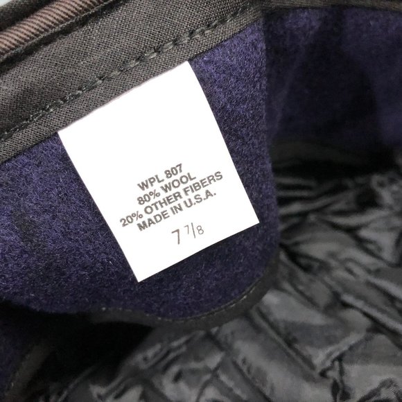 Wool Navy Blue VTG Railroad Langenberg Winter Made USA Ear Flaps Hat 7 7/8 - Picture 6 of 10